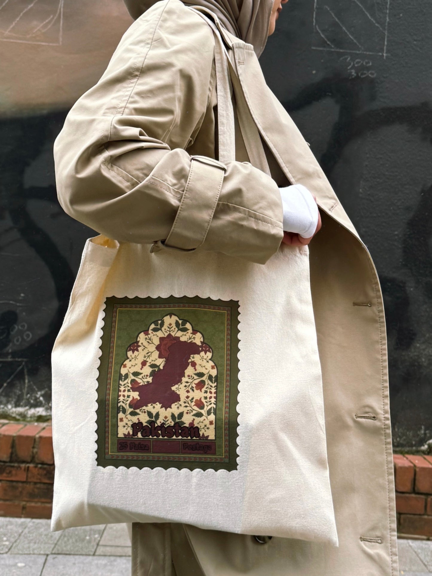 Vintage Pakistani Stamp Tote Bag