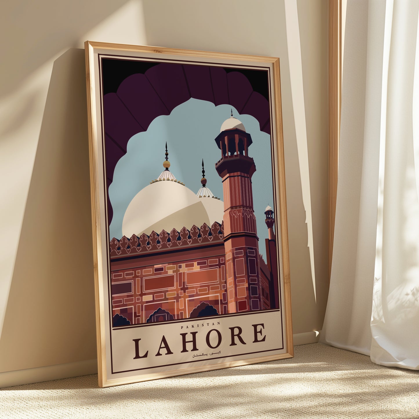 Lahore – Badshahi Mosque Vintage Travel Poster