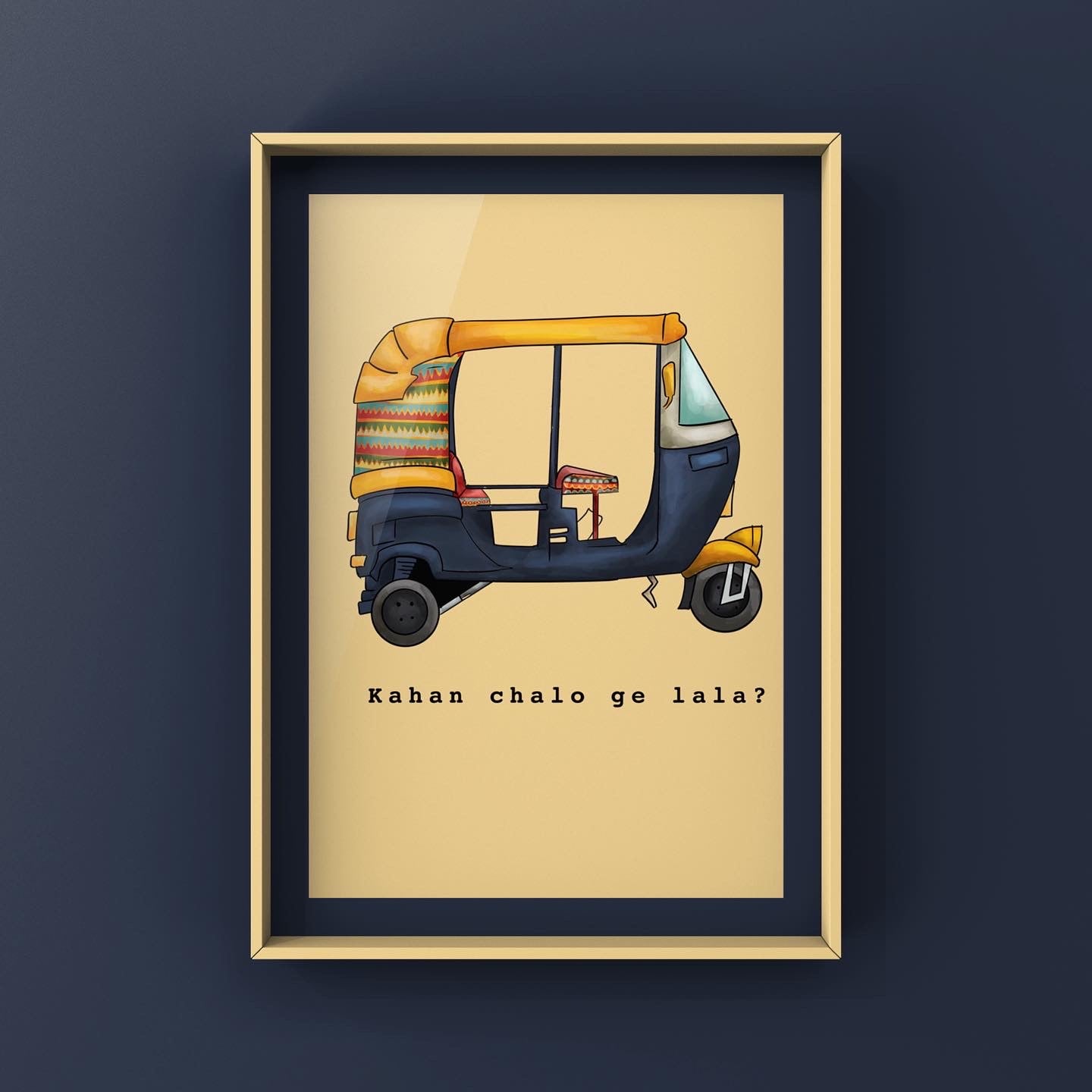 "Kahan Chalo Ge, Lala?" – Vibrant Rickshaw Art Print