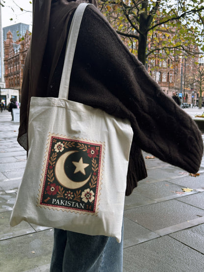 Vintage Pakistani Stamp Tote Bag