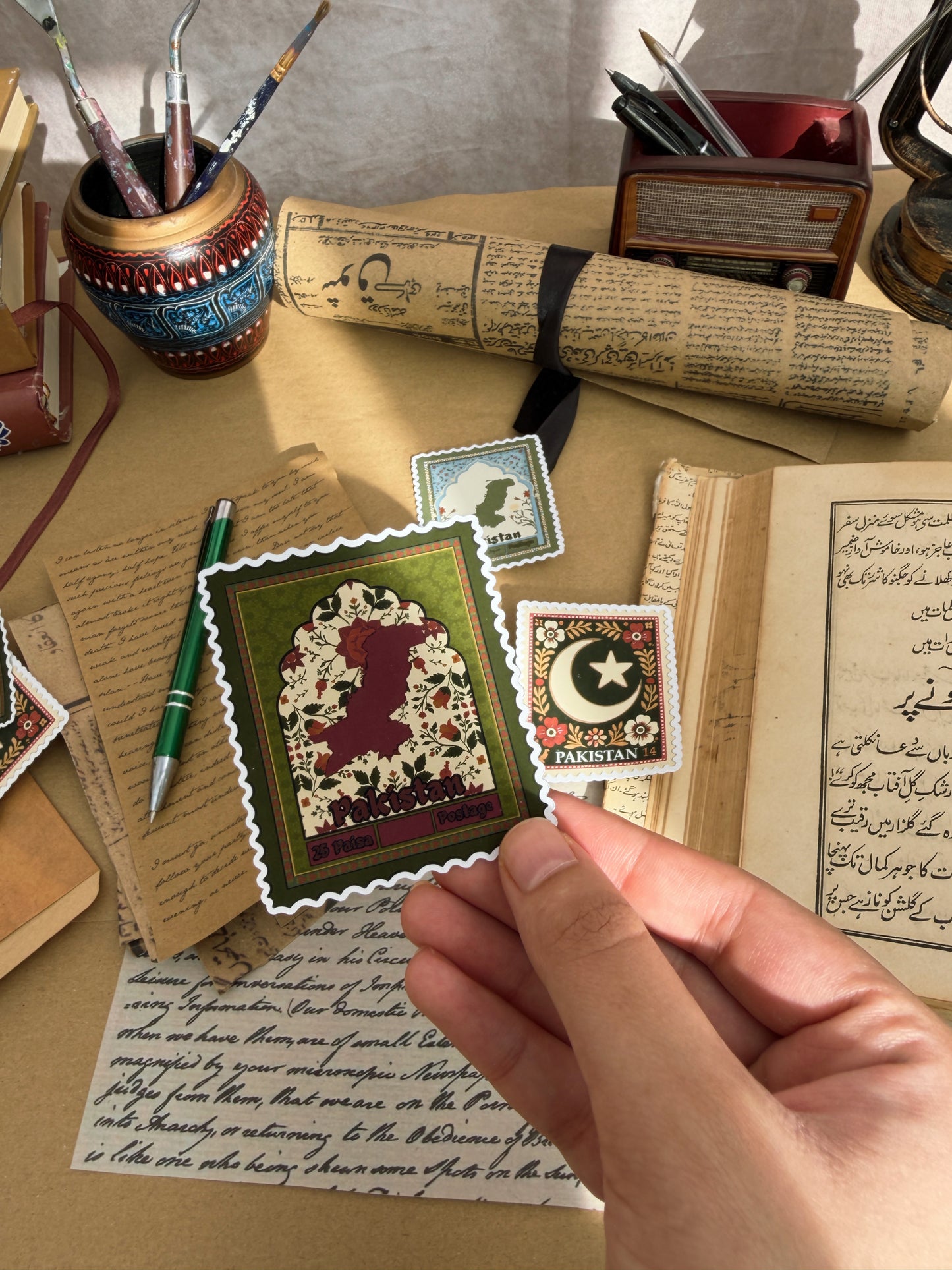 Pakistan Stamp Sticker Set