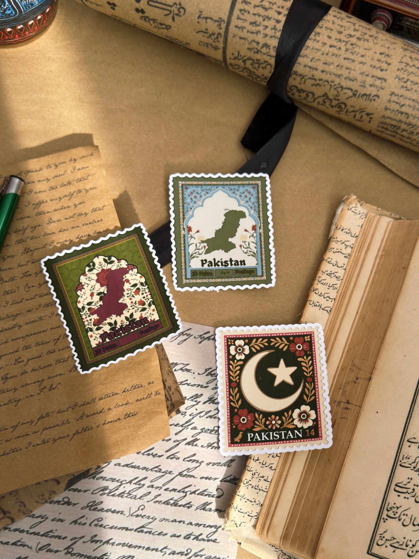 Pakistan Stamp Sticker Set
