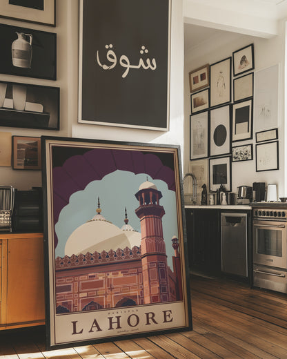 Lahore – Badshahi Mosque Vintage Travel Poster